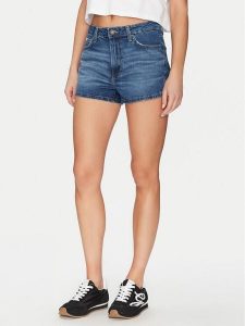Guess Szorty jeansowe W5GD0Y D5O11 Granatowy Regular Fit. Niebieskie szorty Guess, z aplikacjami, z bawełny. Za 149,00 zł.