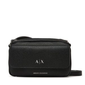 Torebka Armani Exchange. Czarne listonoszki Armani Exchange, bez wzorów, bez dodatków. Za 479,99 zł.