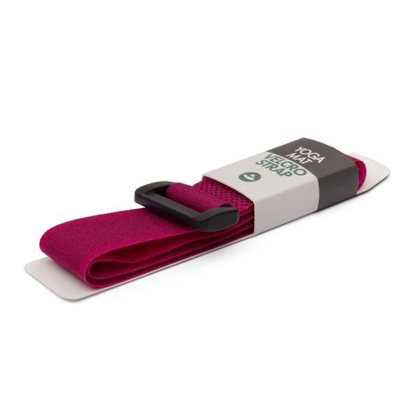 Opaska na matę na rzep Bodhi Velcro - burgundowy. Fioletowe paski BODHI, bez wzorów, sportowe. Za 9,99 zł.