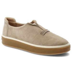 Mokasyny damskie Daniel Lopez, zamszowa cholewka wsuwany fason minimalistyczny design gruba elastyczna podeszwa okrągły nosek,beżowe, TT2D4084. Brązowe półbuty Daniel Lopez, bez wzorów, z zamszu, z okrągłym noskiem, bez obcasa, bez zapięcia. Za 289,00 zł.