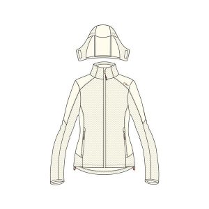 Damska kurtka z kapturem zapinana na zamek CMP. Białe kurtki CMP, bez wzorów, z softshellu, z kapturem. Za 403,50 zł.