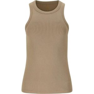 Damski tank top Athlecia Lenga. Brązowe topy Athlecia, bez wzorów, sportowe, bez kołnierzyka, bez ramiączek. Za 176,50 zł.