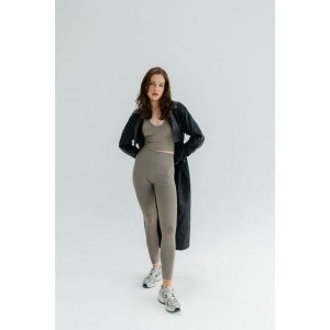 Legginsy modelujące do jogi Moonholi Malibu Evenings z wysokim stanem. Szare legginsy MOONHOLI, bez wzorów, z podwyższonym stanem. Za 359,00 zł.
