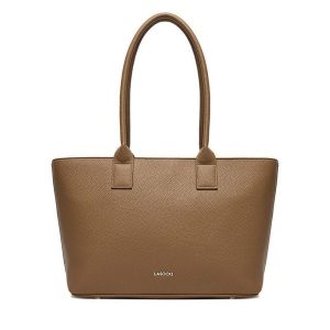 Torebka Lasocki. Brązowe shopper bag Lasocki, bez wzorów, bez dodatków. Za 189,99 zł.