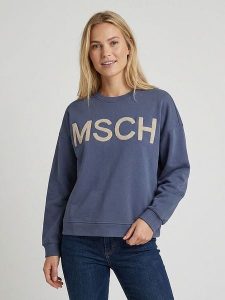 MOSS COPENHAGEN Bluza "Mela" w kolorze granatowym rozmiar: M/L. Niebieskie bluzy Moss Copenhagen, l, bez wzorów, bez kaptura. Za 159,95 zł.