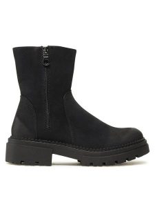 Jenny Fairy Botki WS5579-41 Czarny. Czarne botki Jenny Fairy, bez wzorów, ze skóry, bez obcasa, na płaskiej podeszwie, bez zapięcia. Za 169,99 zł.