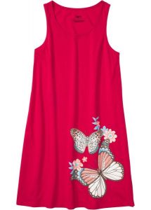 Bawełniana krótka koszula nocna. Niebieskie koszule nocne bonprix, z aplikacjami, z bawełny, bez ramiączek. Za 39,99 zł.