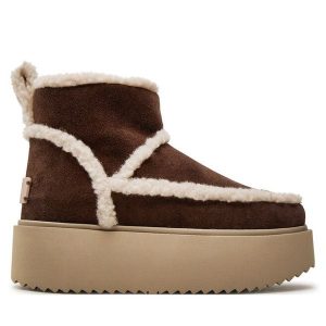 Śniegowce Inuikii. Brązowe buty zimowe Inuikii, bez obcasa, bez zapięcia. Za 899,99 zł.
