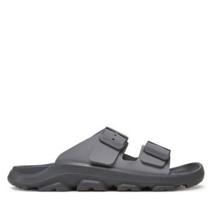Klapki Birkenstock. Brązowe klapki Birkenstock, bez wzorów, bez obcasa. Za 458,99 zł.