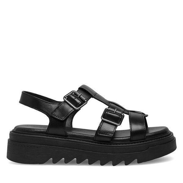 Sandały Lasocki. Czarne sandały Lasocki, bez wzorów, bez obcasa, na płaskiej podeszwie, bez zapięcia. Za 169,99 zł.