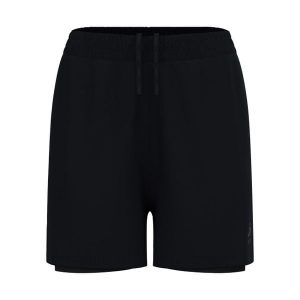 Pantalon Odlo Short 2-en-1 Essential. Czarne szorty ODLO, bez wzorów, sportowe. Za 269,99 zł.