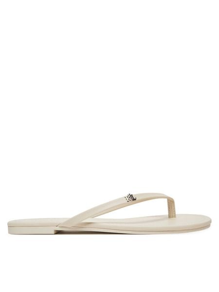 LAUREN RALPH LAUREN Japonki Raquel 802953931009 Biały. Białe klapki Lauren Ralph Lauren, bez wzorów, ze skóry, bez obcasa. Za 269,99 zł.