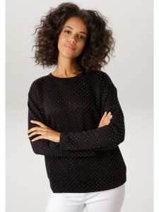 Aniston Bluza w kolorze czarnym rozmiar: 40. Czarne bluzy Aniston, bez wzorów, bez kaptura. Za 130,99 zł.