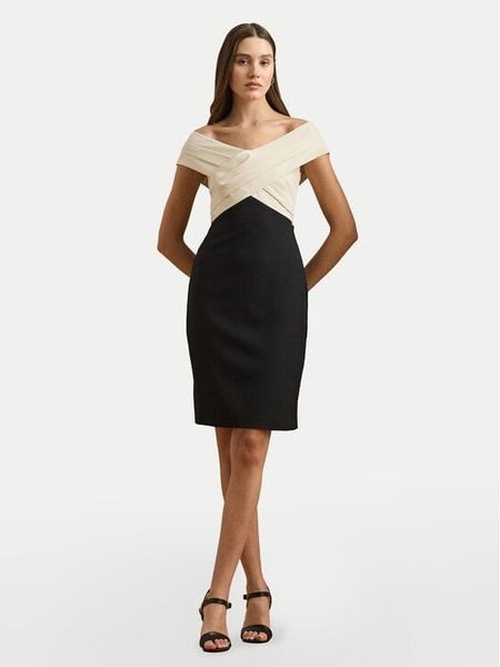 LAUREN RALPH LAUREN Sukienka koktajlowa 253963476001 Czarny Slim Fit. Czarne sukienki Lauren Ralph Lauren, bez wzorów, z syntetyku, wizytowe, bez kołnierzyka, bez ramiączek. Za 619,99 zł.