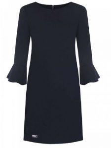 Sukienka Model Erin Black - Jersa. Czarne sukienki Jersa, plus size, bez wzorów, z materiału, eleganckie, bez kołnierzyka, plus size, bez ramiączek. Za 361,04 zł.