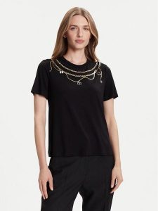 Rinascimento T-Shirt CFC0125707003 Czarny Regular Fit. Czarne t-shirty Rinascimento, m, bez wzorów, z wiskozy, bez kołnierzyka, bez ramiączek. Za 199,99 zł.