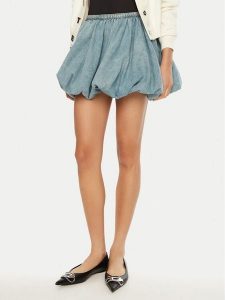 ROTATE Spódnica mini 113528 Niebieski Regular Fit. Niebieskie spódnice Rotate, bez wzorów, z bawełny, mini. Za 479,99 zł.