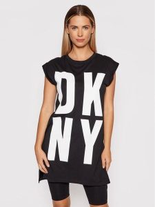 DKNY T-Shirt P1RHRB2M Czarny Regular Fit. Czarne t-shirty DKNY, m, bez wzorów, z bawełny, bez kołnierzyka, bez ramiączek. Za 219,99 zł.