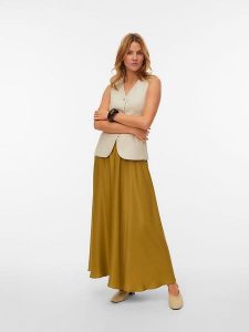 Vero Moda Spódnica w kolorze oliwkowym rozmiar: XL. Brązowe spódnice Vero Moda, xl, bez wzorów, maxi. Za 118,56 zł.