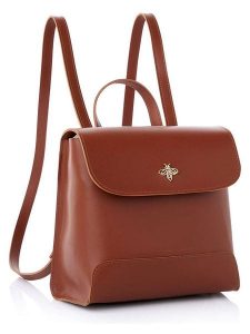 Lucky Bees Plecak "Marilyn" w kolorze jasnobrązowym - 21 x 21 x 11 cm rozmiar: onesize. Brązowe plecaki Lucky Bees. Za 82,83 zł.