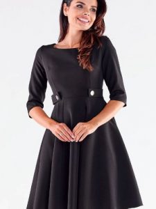 Sukienka Model A520 Black - awama. Czarne sukienki Awama, l, bez wzorów, z elastanu, bez kołnierzyka, plus size, bez ramiączek, mini, rozkloszowane. Za 347,66 zł.