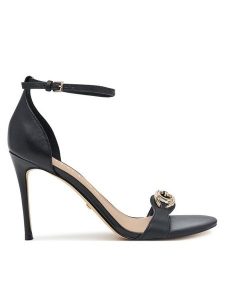 Guess Sandały FLTKAB LEA03 Czarny. Czarne sandały Guess, z aplikacjami, ze skóry, bez obcasa, na szpilce, bez zapięcia. Za 519,99 zł.