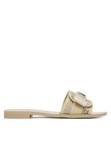 Guess Klapki FLJELY LEL19 Złoty. Żółte klapki Guess, z aplikacjami, z materiału, bez obcasa. Za 339,99 zł.