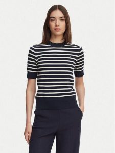 Tommy Hilfiger Sweter WW0WW49705 Granatowy Slim Fit. Niebieskie swetry klasyczne TOMMY HILFIGER, xs, z syntetyku, bez kołnierzyka. Za 369,99 zł.