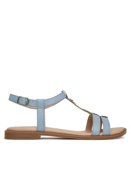 Lasocki Sandały EST-AFIONA-10 Niebieski. Niebieskie sandały Lasocki, bez wzorów, ze skóry, bez obcasa, na płaskiej podeszwie, bez zapięcia. Za 99,99 zł.