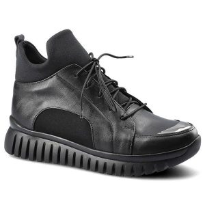 Czarne Sneakersy Damskie Artiker Wygodne Półbuty. Czarne półbuty ARTIKER, bez wzorów, ze skóry, bez obcasa, na platformie, bez zapięcia. Za 249,00 zł.