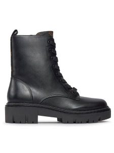 Guess Trzewiki Jefei FLPJFI FAL10 Czarny. Czarne botki Guess, z aplikacjami, ze skóry, bez obcasa, na płaskiej podeszwie, bez zapięcia. Za 579,99 zł.