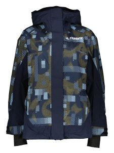 Adidas Kurtka zimowa w kolorze granatowo-oliwkowym rozmiar: XS. Brązowe kurtki ADIDAS, na zimę, xs, bez wzorów, z puchu, bez kaptura. Za 245,96 zł.