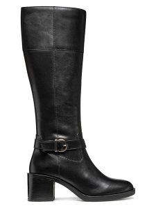 Geox Skórzane kozaki "Serilda" w kolorze czarnym rozmiar: 40. Czarne kozaki Geox, na zimę, bez wzorów, bez obcasa, bez zapięcia. Za 449,95 zł.