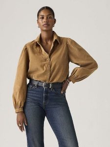 Levi's Koszula w kolorze karmelowym rozmiar: L. Brązowe koszule Levi's®, l, bez wzorów, z bawełny, bez kołnierzyka, bez ramiączek. Za 109,26 zł.