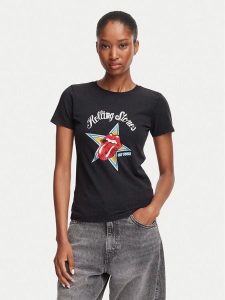 Guess Jeans T-Shirt W6BI16 K5697 Czarny Regular Fit. Czarne t-shirty Guess Jeans, xs, z aplikacjami, z bawełny, bez kołnierzyka, bez ramiączek. Za 219,99 zł.