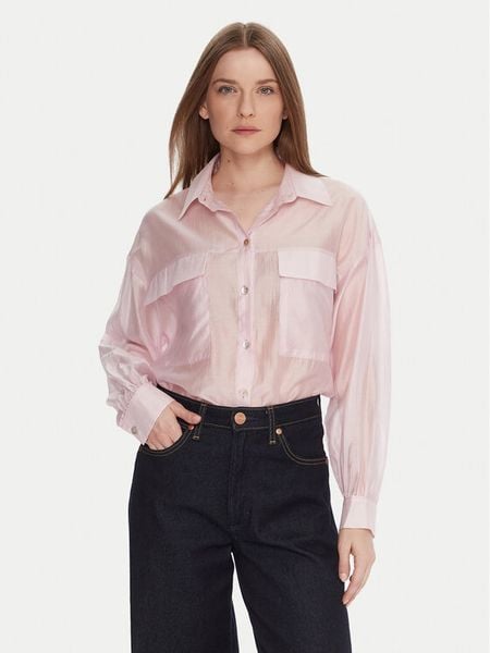 Rinascimento Koszula CFC0123656003 Różowy Relaxed Fit. Czerwone koszule Rinascimento, l, bez wzorów, z syntetyku, bez kołnierzyka, bez ramiączek. Za 169,99 zł.