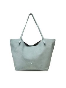 Patrizia Pepe Torebka 2B0130/L153 Turkusowy. Niebieskie shopper bag Patrizia Pepe, bez wzorów, ze skóry, bez dodatków. Za 709,99 zł.
