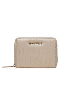 Nine West Portfel NW-W1-016-SS25 Złoty. Żółte portfele Nine West, bez wzorów, z materiału. Za 69,99 zł.