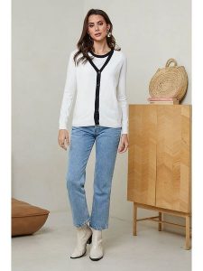 Soft Cashmere Kardigan w kolorze biało-czarnym rozmiar: 34/36. Białe kardigany Soft Cashmere, z kaszmiru. Za 130,99 zł.