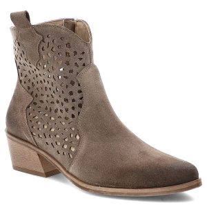 Brązowe Kowbojki Armodo Stylowe Obuwie Damskie Na Obcasie. Brązowe botki Armodo, z jeansu, bez obcasa, na obcasie, bez zapięcia. Za 429,00 zł.