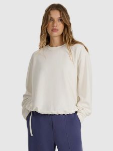 4F Bluza dresowa nierozpinana z modalem damska - biała XL. Białe bluzy 4f, uniwersalny, bez wzorów, z dresówki, bez kaptura. W wyprzedaży za 149,99 zł.