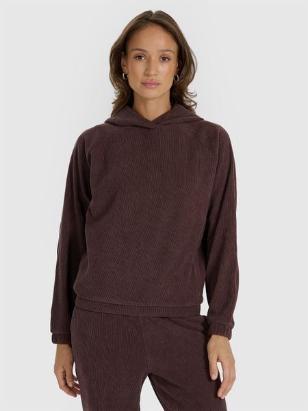 4F Bluza dresowa nierozpinana z kapturem damska - brązowa S. Brązowe bluzy 4f, s, bez wzorów, z dresówki, z kapturem. Za 159,99 zł.