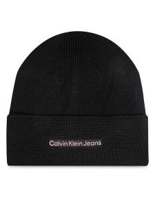 Calvin Klein Czapka Inst Embro K60K612651 Czarny. Czarne czapki Calvin Klein, bez wzorów, z bawełny. Za 149,99 zł.