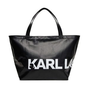 Torebka KARL LAGERFELD. Czarne shopper bag KARL LAGERFELD, bez wzorów, bez dodatków. Za 499,99 zł.