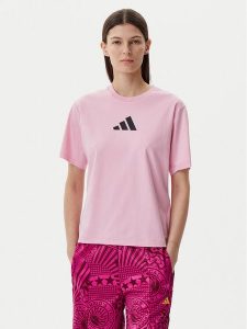 Adidas T-Shirt Z.N.E. JC5401 Różowy Regular Fit. Czerwone t-shirty ADIDAS, s, bez wzorów, z bawełny, bez kołnierzyka, bez ramiączek. Za 139,99 zł.