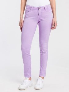 Cross Jeans Dżinsy "Anya" - Slim fit - w kolorze lawendowym rozmiar: W26/L30. Różowe jeansy Cross Jeans, z aplikacjami, z jeansu, z podwyższonym stanem. Za 39,49 zł.