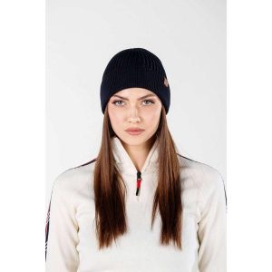 Czapka zimowa 100% wełna merino - Icewall (250 g/m²). Niebieskie czapki WOOLONA, bez wzorów, z wełny, sportowe. W wyprzedaży za 126,00 zł.