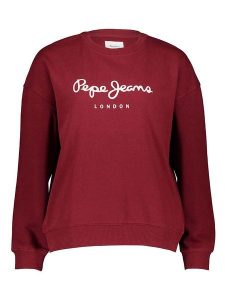 Pepe Jeans Bluza w kolorze bordowym rozmiar: XL. Czerwone bluzy Pepe Jeans, xl, bez wzorów, z bawełny, bez kaptura. Za 114,17 zł.