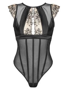 Hunkemöller Body Anouk 301026 Czarny. Czarne body i gorsety Hunkemöller, bez wzorów, z syntetyku. Za 179,99 zł.