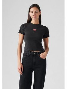 Levi's Koszulka w kolorze antracytowym rozmiar: M. Czarne bluzki Levi's®, m, bez wzorów, z bawełny, bez kołnierzyka, bez ramiączek. Za 69,58 zł.